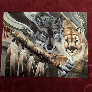 5/$15 Wolf and Cougar Art Print Card